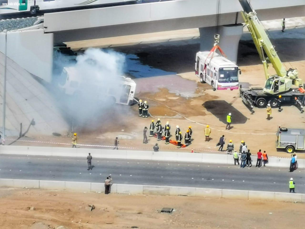 في خطة افتراضية نفذها الدفاع المدني انحراف قطار عن مساره يخلف وفيات ومصابين في جدة