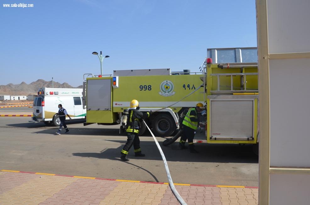 إدارة الدفاع المدني بمحافظة العلا تنفذ فرضية حادث وهمي بفرع جامعة طيبة بالعلا شطر الطالبات
