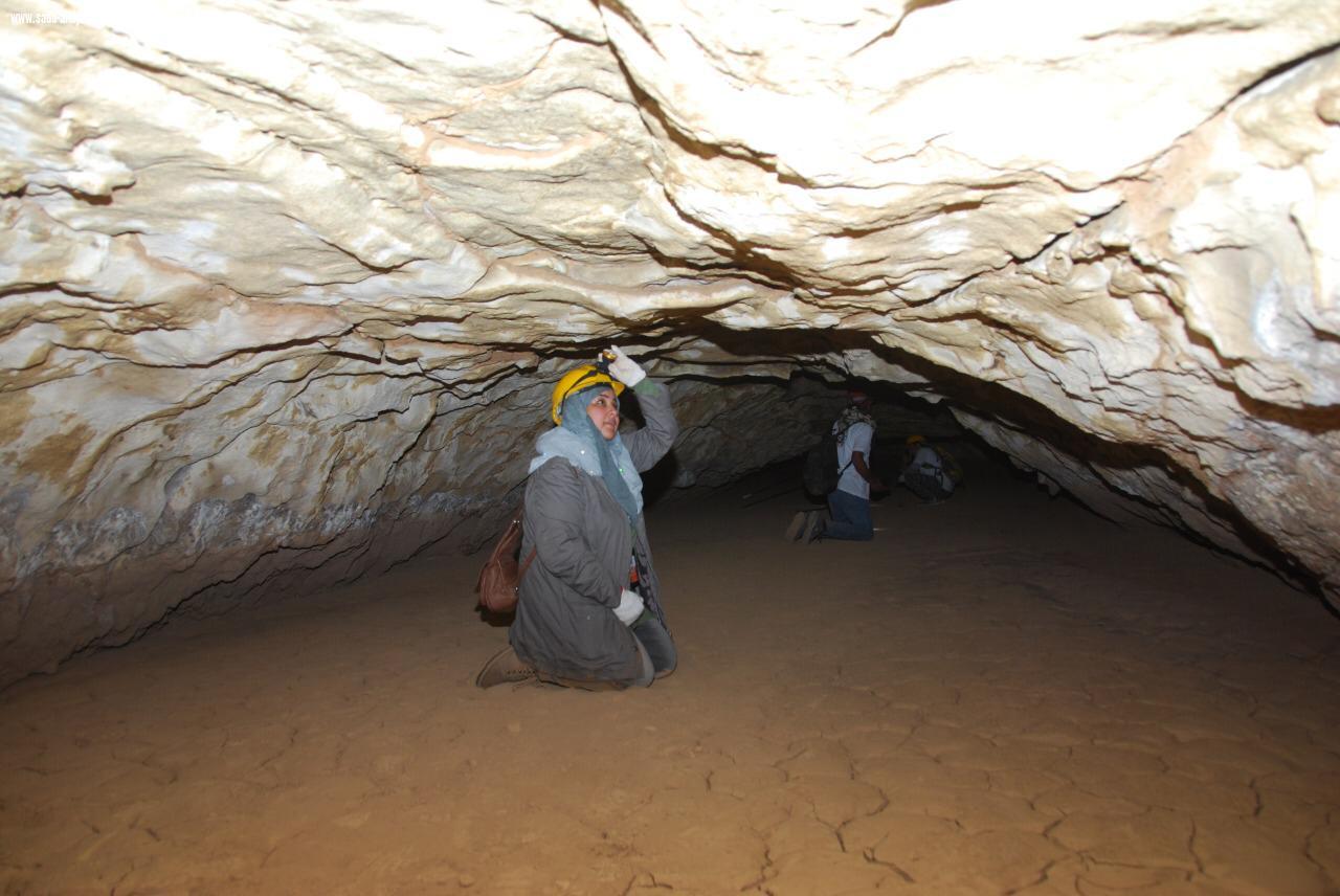 أكثر من 20مرشدا ومرشدة من فريق كهوف السعوديةينفذون رحلة أستكشافيةلكهف ماكر الشياهين شمال المدينة المنورة