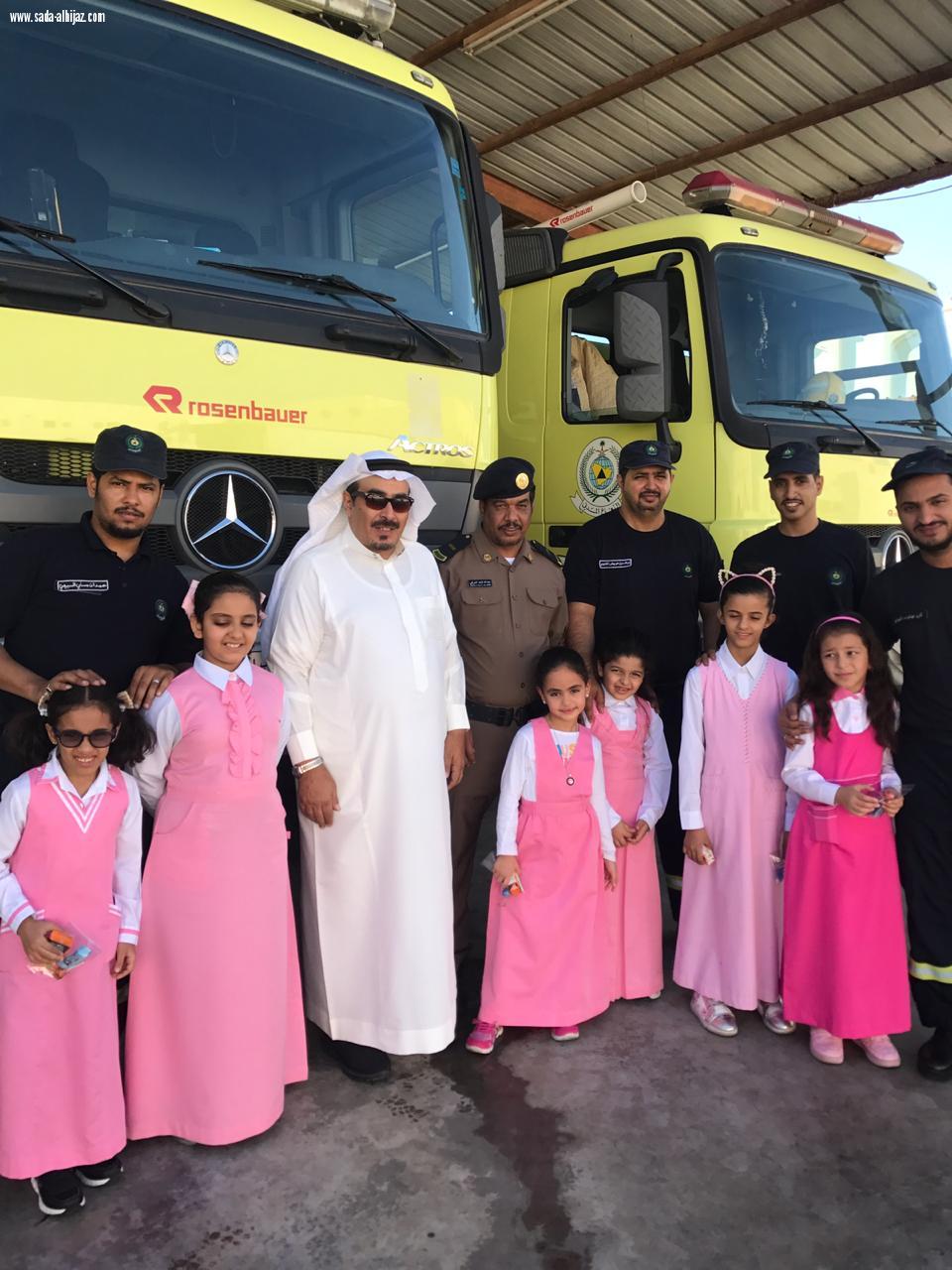 مدني ينبع يستقبل مجموعة من طلاب مدرسة سماء ينبع العالمية و الابتدائية الرابعة بنات و مدرسة الكندي الابتدائية بالهيئة الملكية