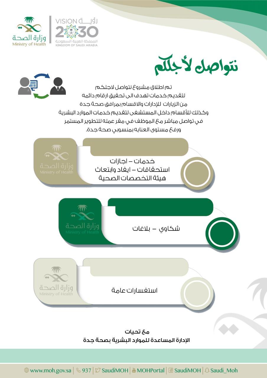 الإدارة المساعده للموارد البشرية بصحة جدة تطلق مشروع نتواصل لأجلكم
