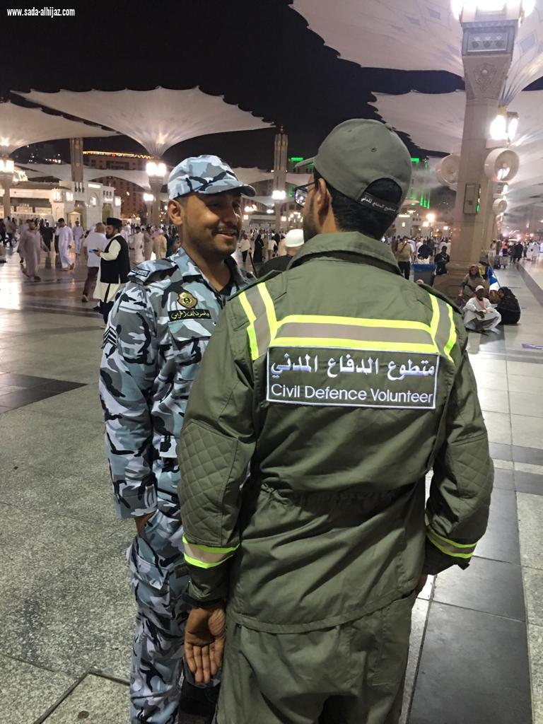 بالصور ..مشاركة المتطوعين في دعم وحدة التدخل في حالات الطوارئ بالمسجد النبوي الشريف