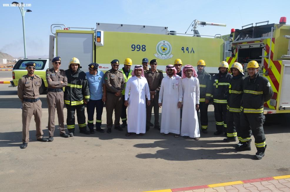 إدارة الدفاع المدني بمحافظة العلا تنفذ فرضية حادث وهمي بفرع جامعة طيبة بالعلا شطر الطالبات