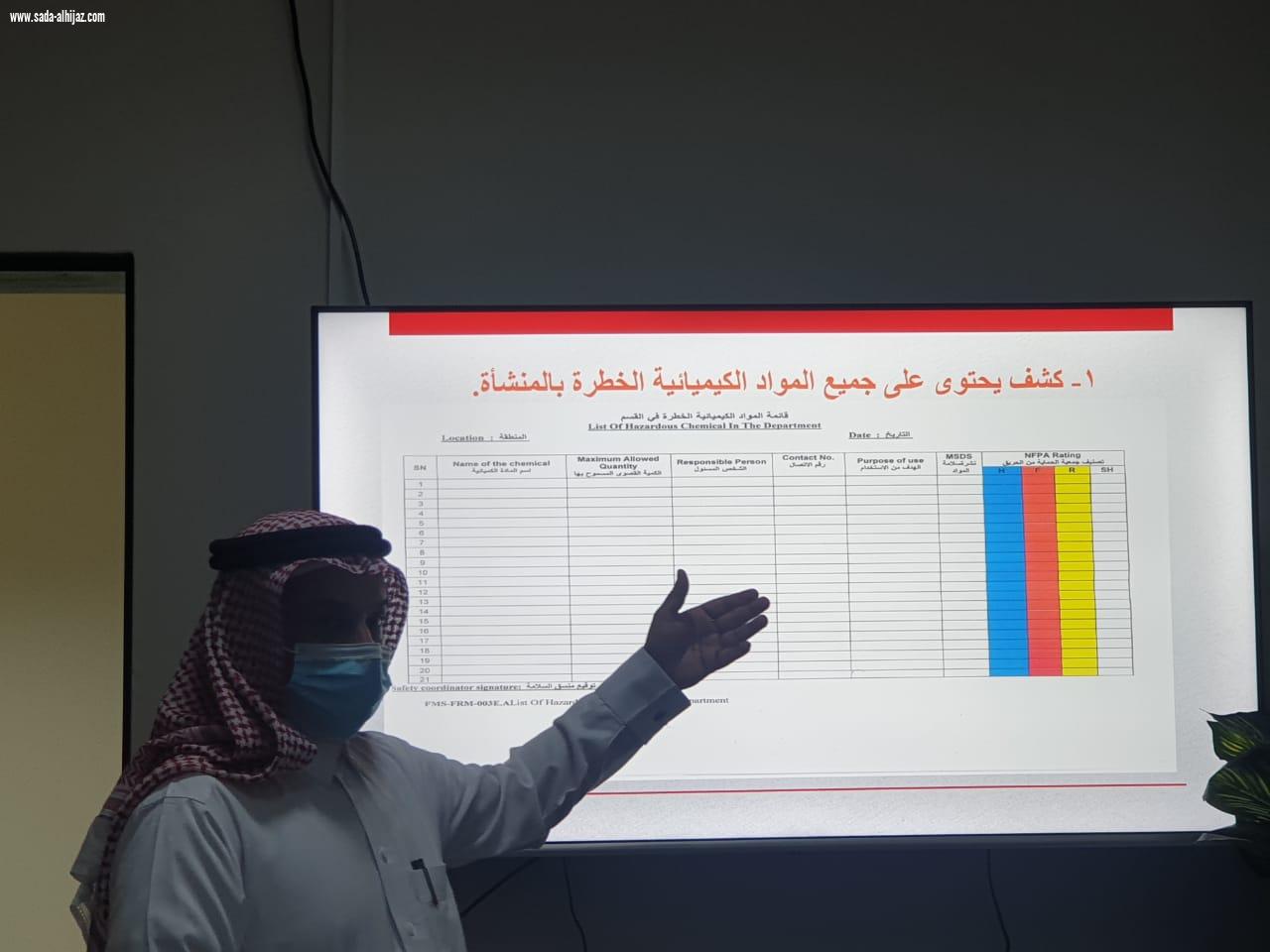 َدورة تدريبية في أساسيات السلامة لقسم المختبر وبنك الدم بمستشفى المسارحة العام