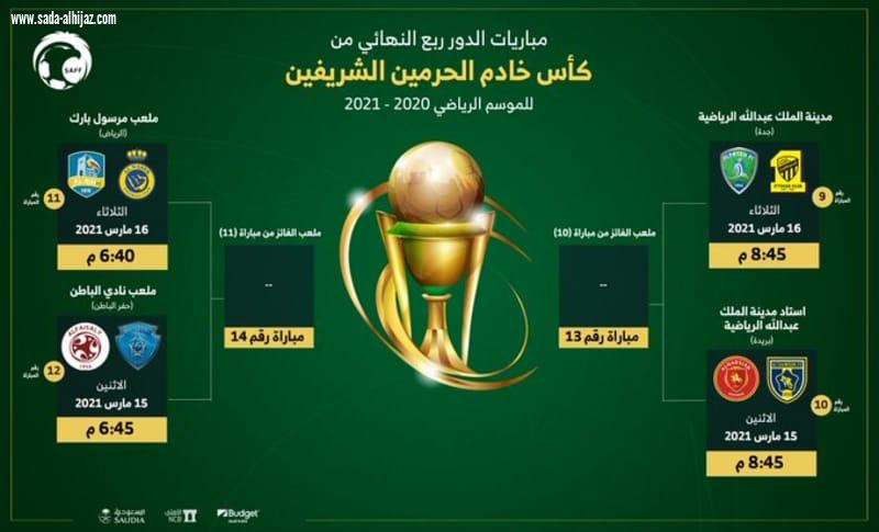 الباطن يستضيف الفيصلي .. والتعاون يواجه القادسية غداً في ربع نهائي كأس الملك