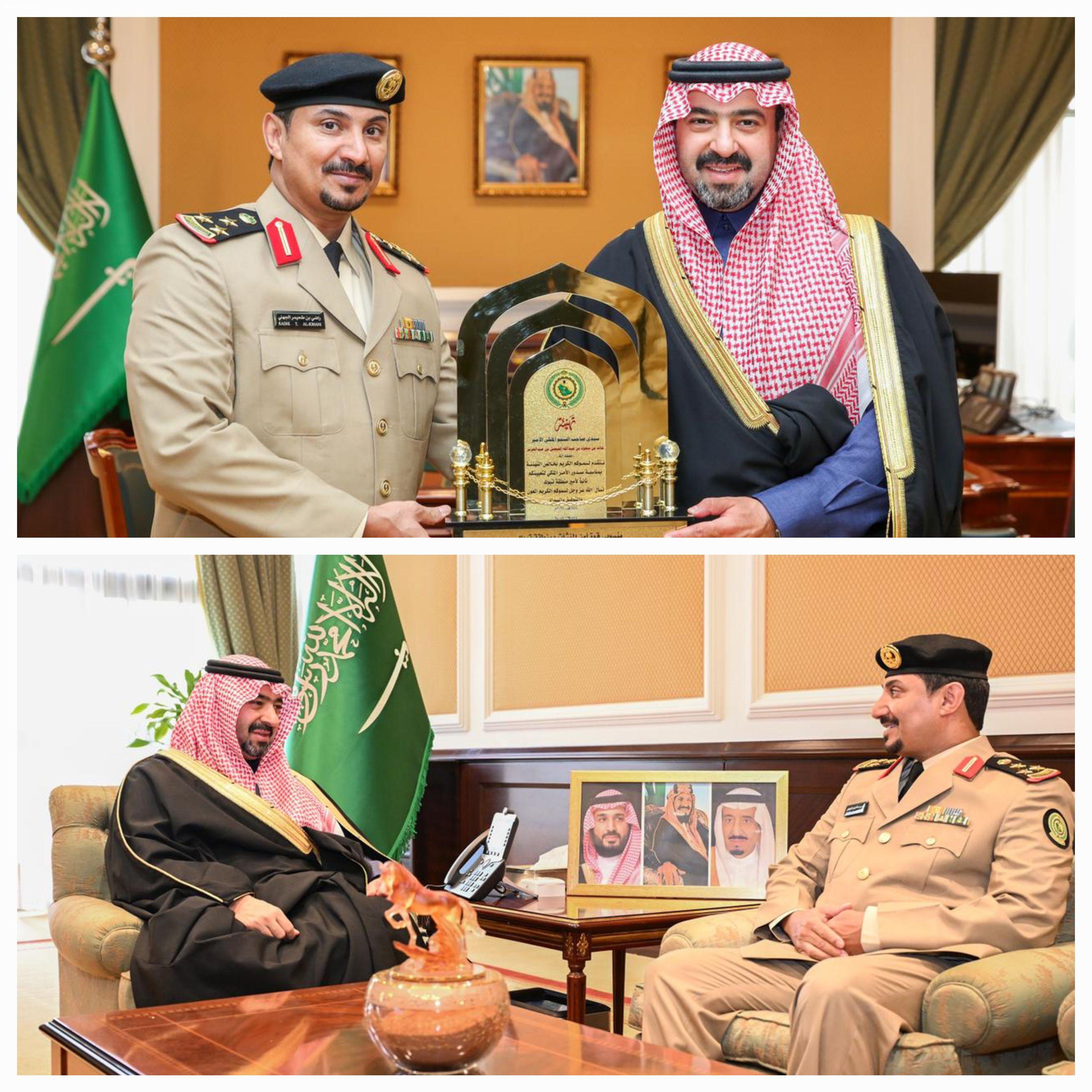 نائب أمير تبوك يتسلم  التقرير السنوي لجوازات المنطقة و يستقبل قائد قوة أمن المنشآت بالمنطقة
