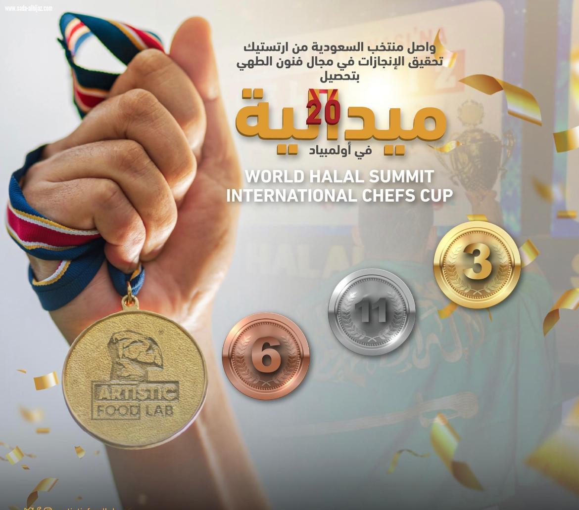 منتخب المملكة للطهي يحصد كأس المركز الثاني و ٢٠ ميدالية في بطولة الكأس الدولي لفنون الطهي.