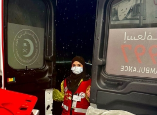 هيئة الهلال الاحمر السعودي بمنطقة تبوك ترفع جاهزيتها وذلك إستعداداً للحالة الجوية المتوقعة على المنطقة 